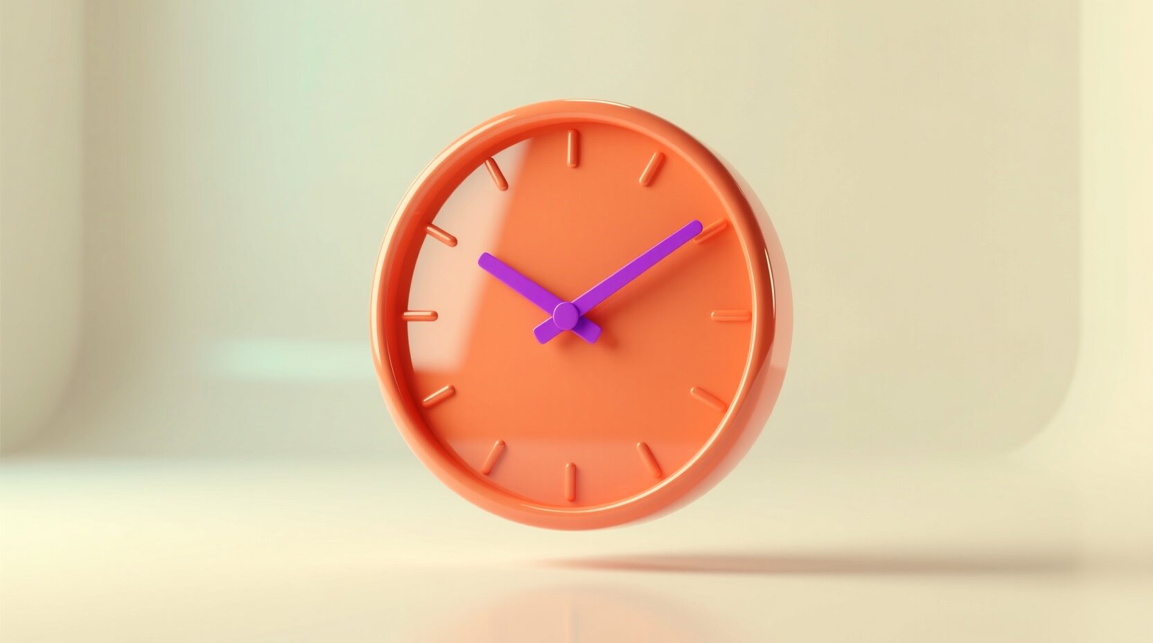 Reloj de pared 3D que representa la atención al cliente disponible las 24 horas