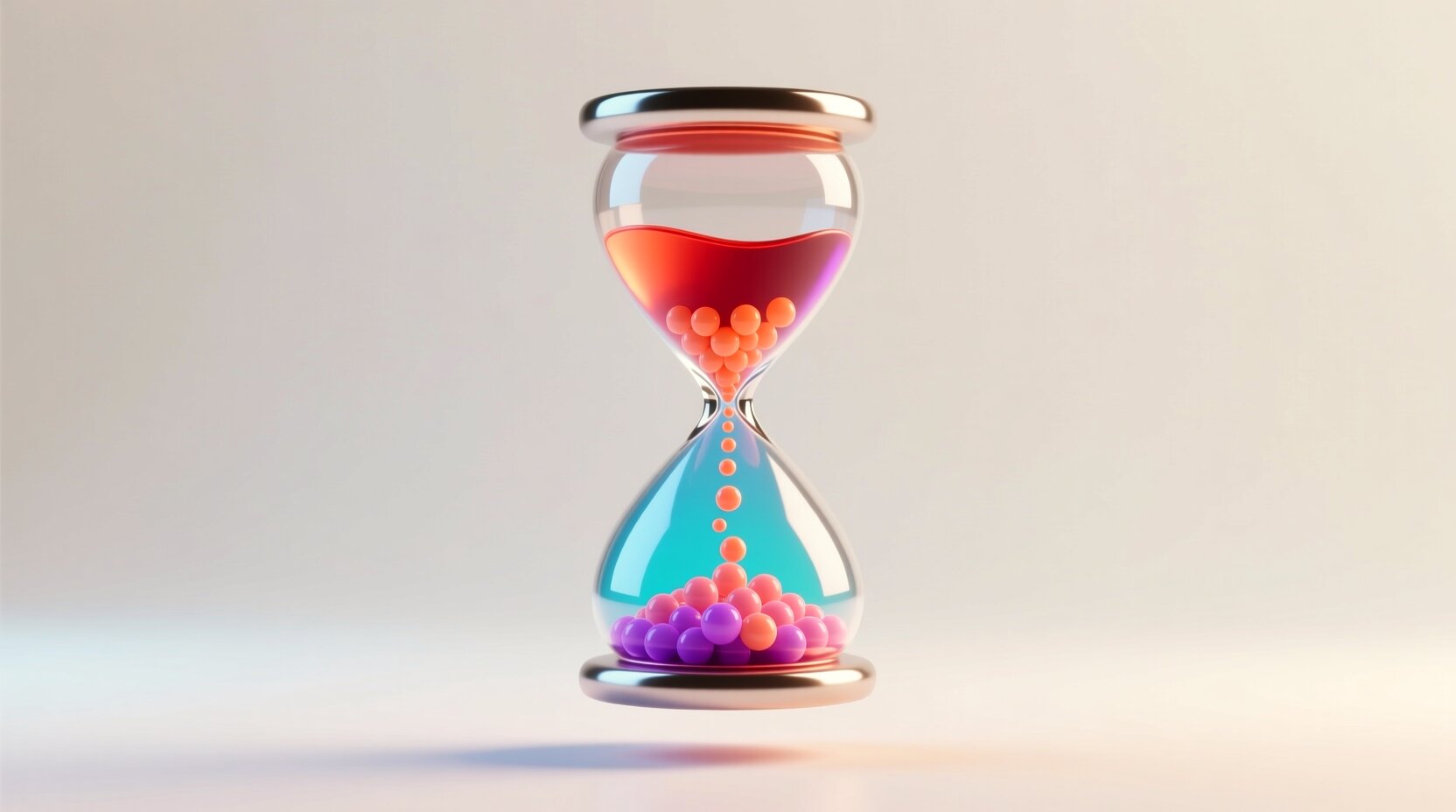 Reloj de arena en 3D que representa el tiempo perdido en la gestión de cobranza