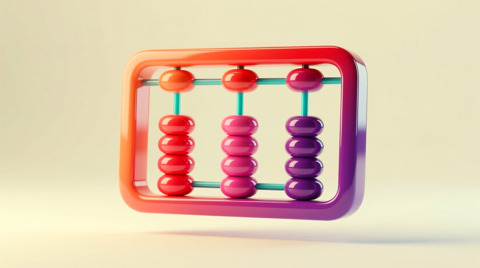 Ábaco 3D que representa el cálculo del costo y los recursos de un proyecto de IA