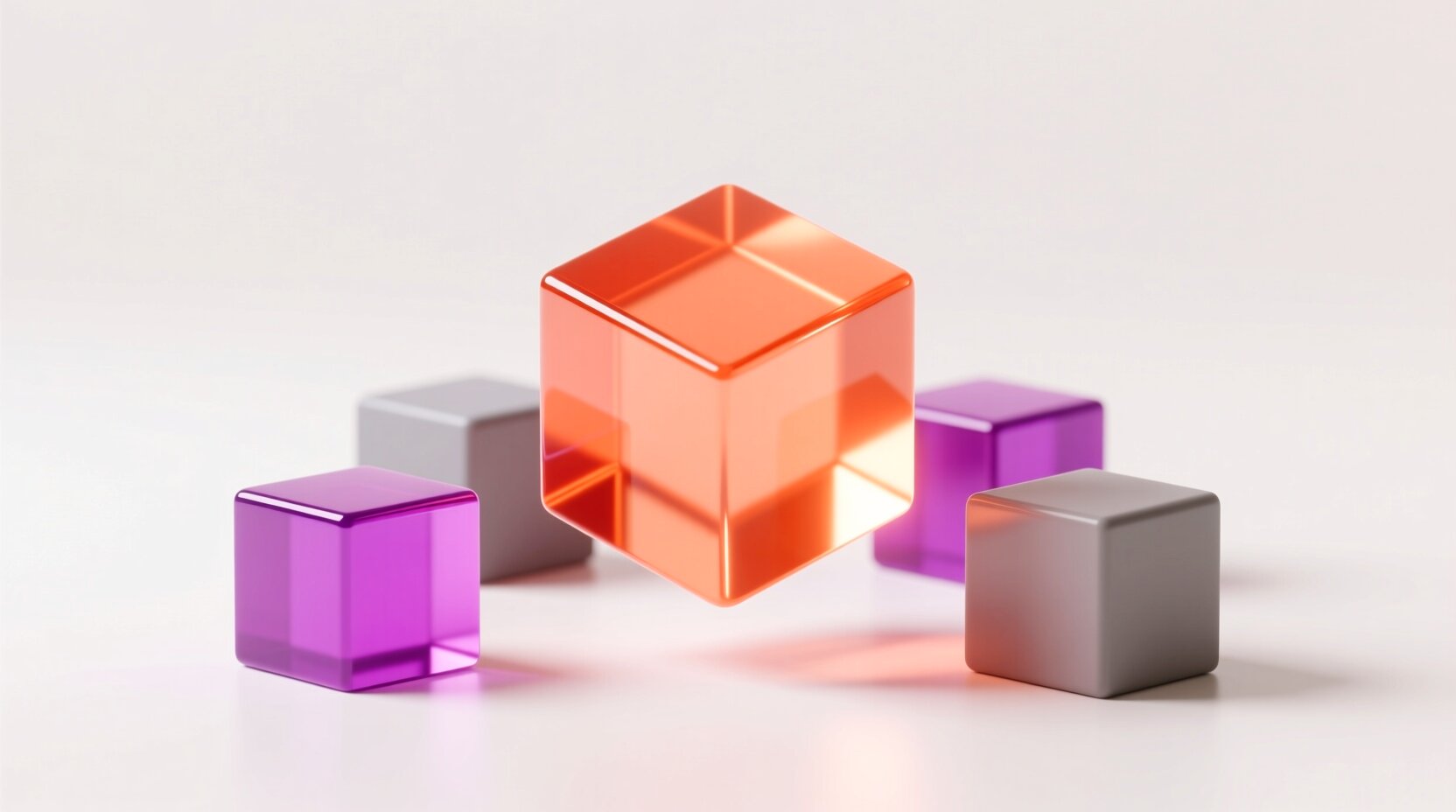 Un cubo brillando entre varios, empezar por un solo proceso