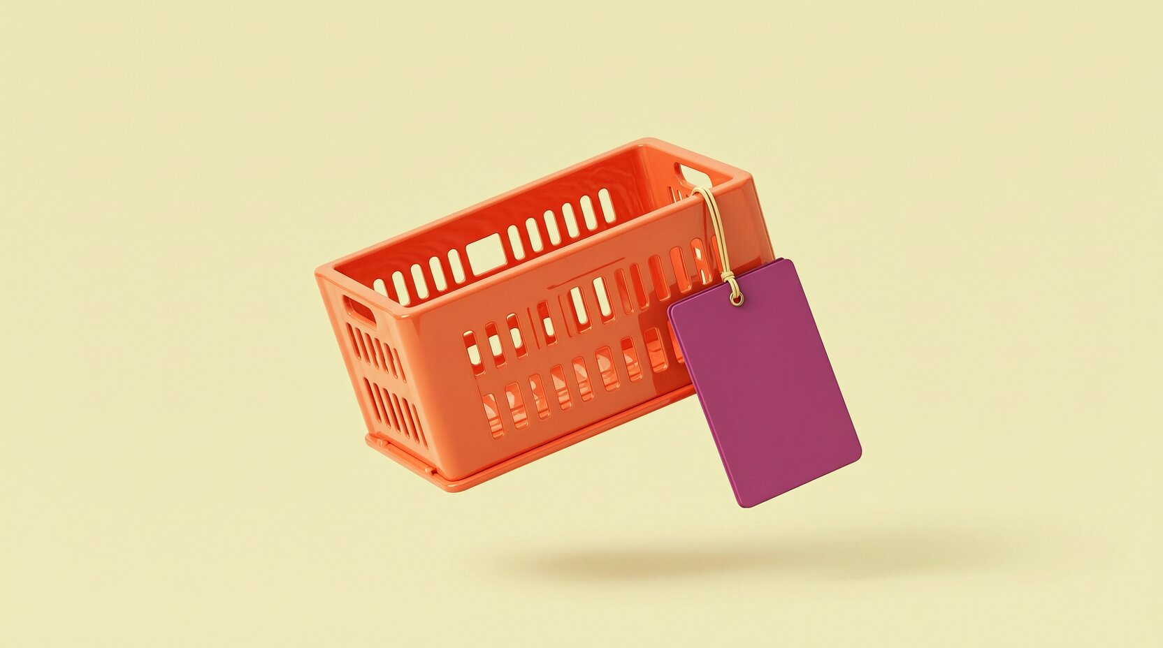 Caja de producto ligada con una etiqueta a una sola carpeta