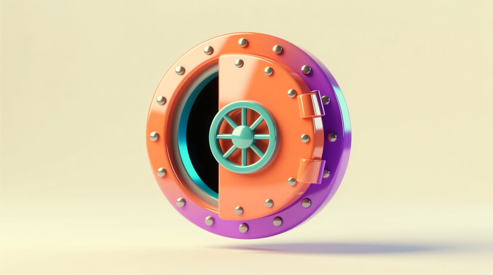 Puerta de bóveda 3D entreabierta que representa la gobernanza de datos