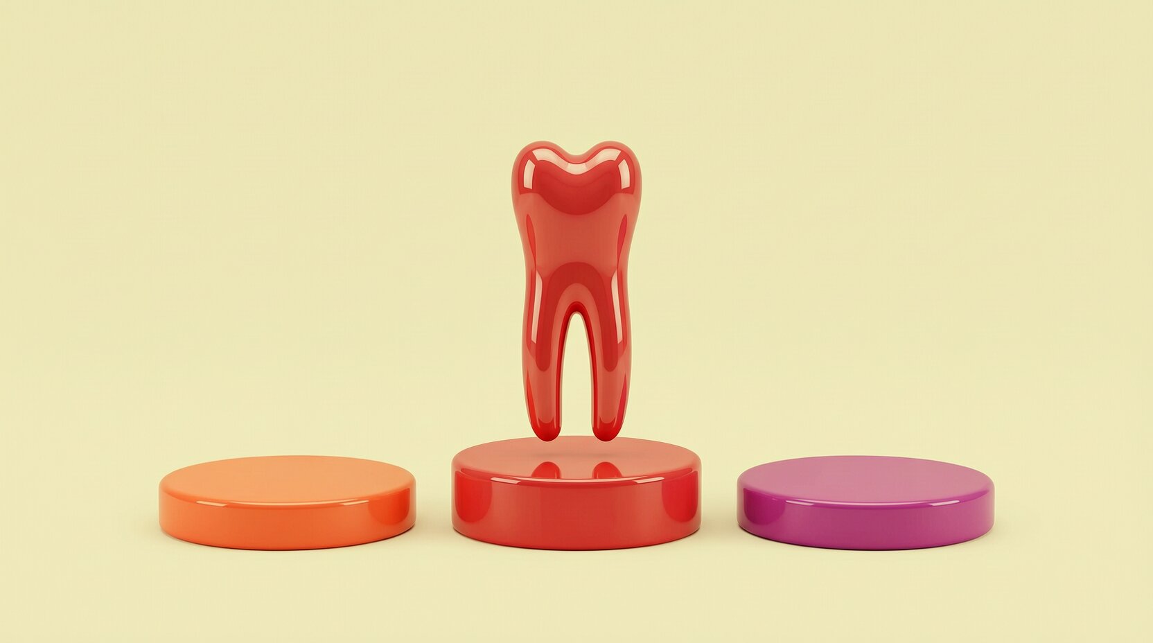 Implante dental sobre el primero de tres pasos