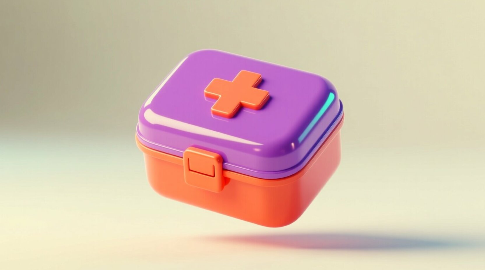Botiquín 3D con cruz médica en la tapa