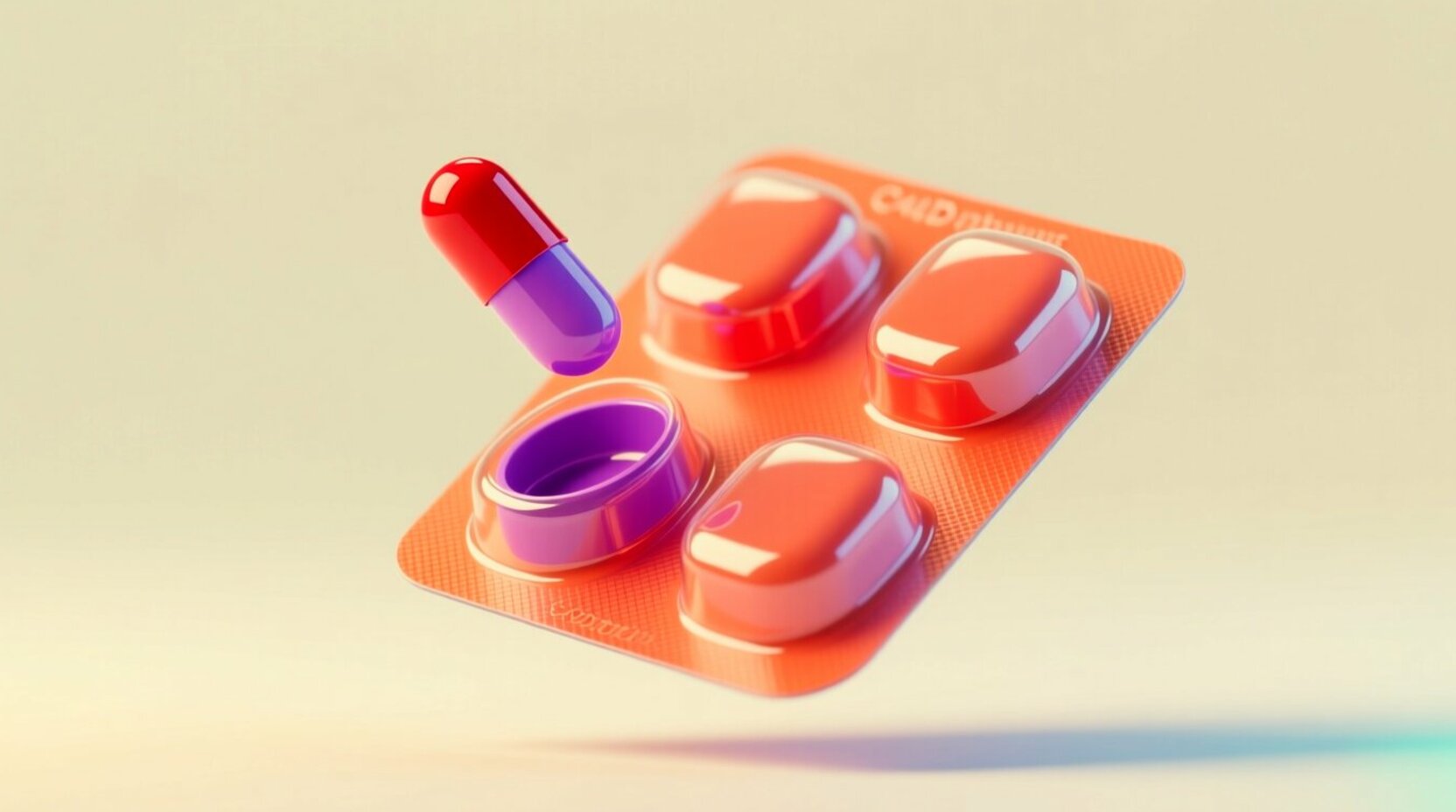 Blíster de medicamento con la primera cápsula fuera como primer paso